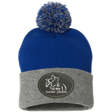 HUNTER JUMPER BLACK LEATHER SP15 Pom Pom Knit Cap - Patch