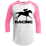 RACING (BLACK) 4HORSE YT200 Youth 3/4 Raglan Sleeve Shirt