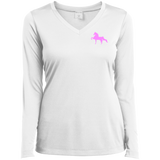 AMERICAN SADDLEBRED PINK LST353LS Ladies’ Long Sleeve Performance V-Neck Tee