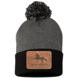 AMERICAN SADDLEBRED ON LEATHER SP15 Pom Pom Knit Cap - Patch