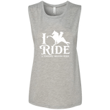 I RIDE A WALKING HORSE B (WHITE) B8803 Ladies' Flowy Muscle Tank