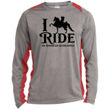 I RIDE AN AMERICAN SADDLEBRED ST361LS Long Sleeve Heather Colorblock Performance Tee