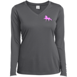 AMERICAN SADDLEBRED PINK LST353LS Ladies’ Long Sleeve Performance V-Neck Tee