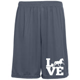 Love (TWH Pleasure) 1428 Moisture-Wicking Pocketed 9 inch Inseam Training Shorts
