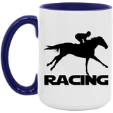 RACING (BLACK) 4HORSE AM15OZ 15oz. Accent Mug
