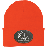 HUNTER JUMPER BLACK LEATHER CP90 Knit Cap - Patch