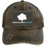 DISCOVERY PLACE RECTANGLE PATCH 6990 Distressed Unstructured Trucker Cap - Patch
