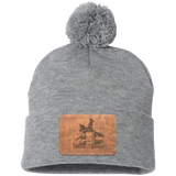 TURNIN AND BURNIN ON LEATHER SP15 Pom Pom Knit Cap - Patch