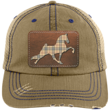 TENNESSEE WALKING HORSE PERFORMANCE LEATHER BURBURY 6990 Distressed Unstructured Trucker Cap - Patch