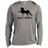 American Saddlebred 2 (black) ST361LS Long Sleeve Heather Colorblock Performance Tee