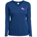 AMERICAN SADDLEBRED PINK LST353LS Ladies’ Long Sleeve Performance V-Neck Tee