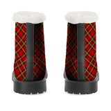 NASHVILLE RED TARTAN Faux Fur Synthetic Leather Boot