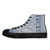 NASHVILLE BRAND BLUE JEAN FADE High Top Canvas Shoes - Black
