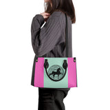 AMERICAN SADDLEBRED PINK AND MINT Luxury Women PU Tote Bag