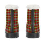 NASHVILLE BRAND RED TARTAN Faux Fur Synthetic Leather Boot