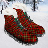 NASHVILLE RED TARTAN Faux Fur Synthetic Leather Boot