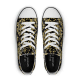 NASHVILLE BRAND BLACK DAMASK Classic Low Top Canvas Shoes - White