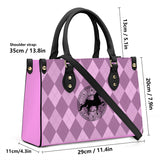 SADDLEBRED AZTEC PINK ARGYLE  Luxury Women PU Tote Bag - Black