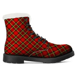 NASHVILLE RED TARTAN Faux Fur Synthetic Leather Boot