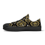 NASHVILLE BRAND BLACK DAMASK Unisex Classic Low Top Canvas Shoes - Black