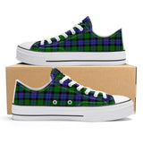 NASHVILLE BRAND GREEN AND BLUE PLAID Classic Low Top Canvas Shoes