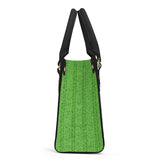 American Saddlebred Aztec Green Ribbed Luxury Women PU Tote Bag - Black