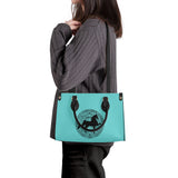 SADDLEBRED AZTEC SEASIDE BLUE Luxury Women PU Tote Bag - Black