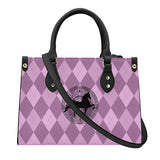 SADDLEBRED AZTEC PINK ARGYLE  Luxury Women PU Tote Bag - Black