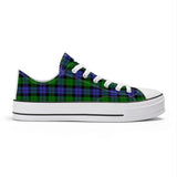 NASHVILLE BRAND GREEN AND BLUE PLAID Classic Low Top Canvas Shoes