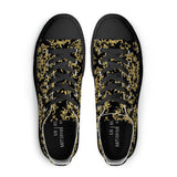 NASHVILLE BRAND BLACK DAMASK Unisex Classic Low Top Canvas Shoes - Black