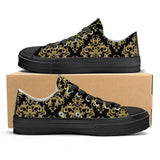 NASHVILLE BRAND BLACK DAMASK Unisex Classic Low Top Canvas Shoes - Black
