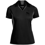 American Saddlebred 2 (black) LST655 Ladies' Colorblock Polo - My Pony Store