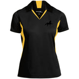 American Saddlebred (black) LST655 Ladies' Colorblock Performance Polo - My Pony Store