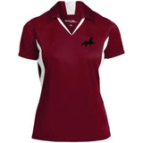 American Saddlebred (black) LST655 Ladies' Colorblock Performance Polo - My Pony Store