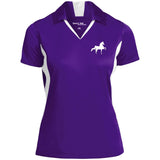 American Saddlebred (white) LST655 Ladies' Colorblock Performance Polo - My Pony Store