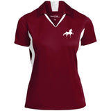 American Saddlebred (white) LST655 Ladies' Colorblock Performance Polo - My Pony Store