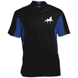 American Saddlebred (white) ST655 Men's Colorblock Performance Polo - My Pony Store