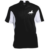 American Saddlebred (white) ST655 Men's Colorblock Performance Polo - My Pony Store