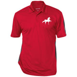 American Saddlebred (white) ST695 Textured Three-Button Polo - My Pony Store