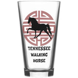TENNESSEE WALKING HORSE PLEASURE JAPANESE ART DRINK WEAR 16 OZ GLASS - My Pony Store